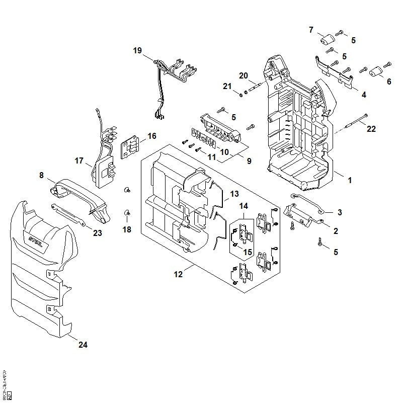 STIHL 6909-820-4000 Afdekkap positie 24 technische tekening