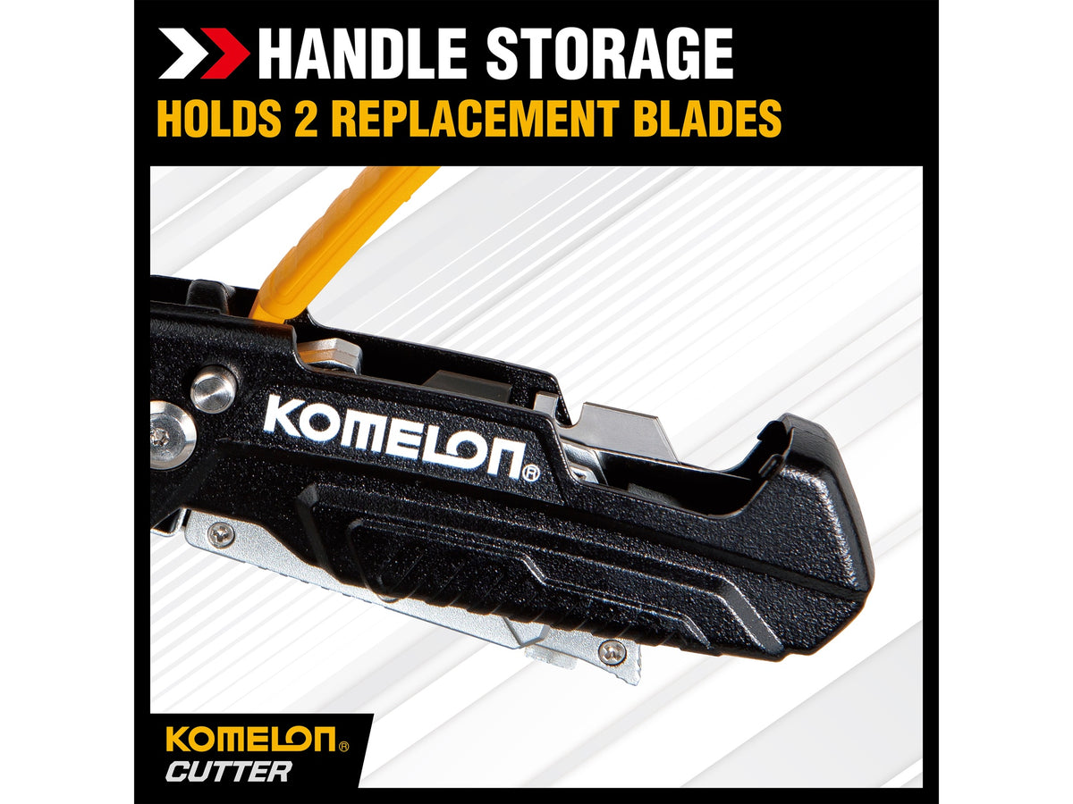 Komelon Vouwmes - schraper, RVS houder met riemclip