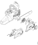 STIHL 1251-640-1707 Kettingtandwieldeksel positie 1 technische tekening