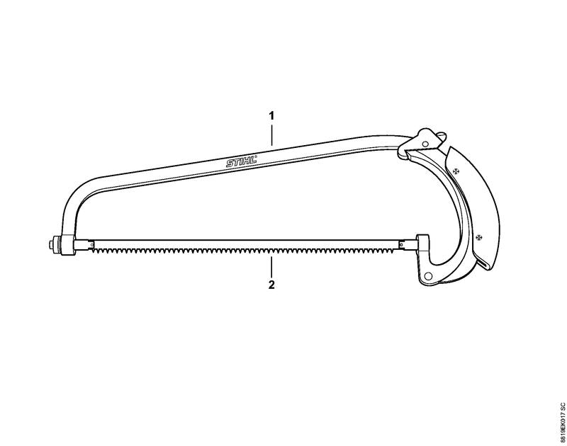 STIHL 0000-881-9004 Zaagblad positie 2 technische tekening