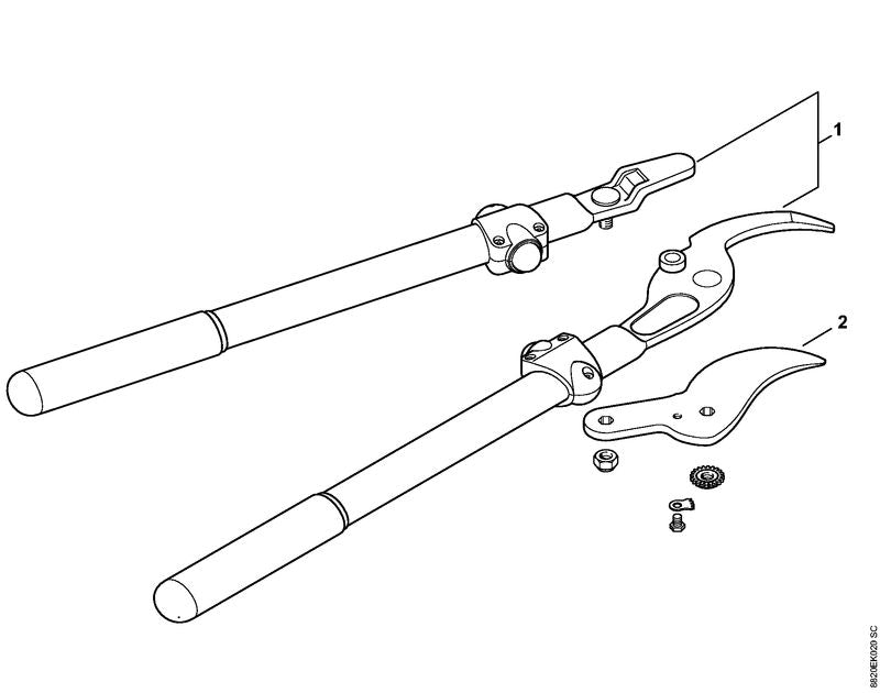 STIHL 0000-881-9928 Kling/mes positie 2 technische tekening