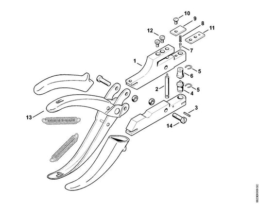 STIHL 0000-881-0805 Holle doorslag positie 2 technische tekening