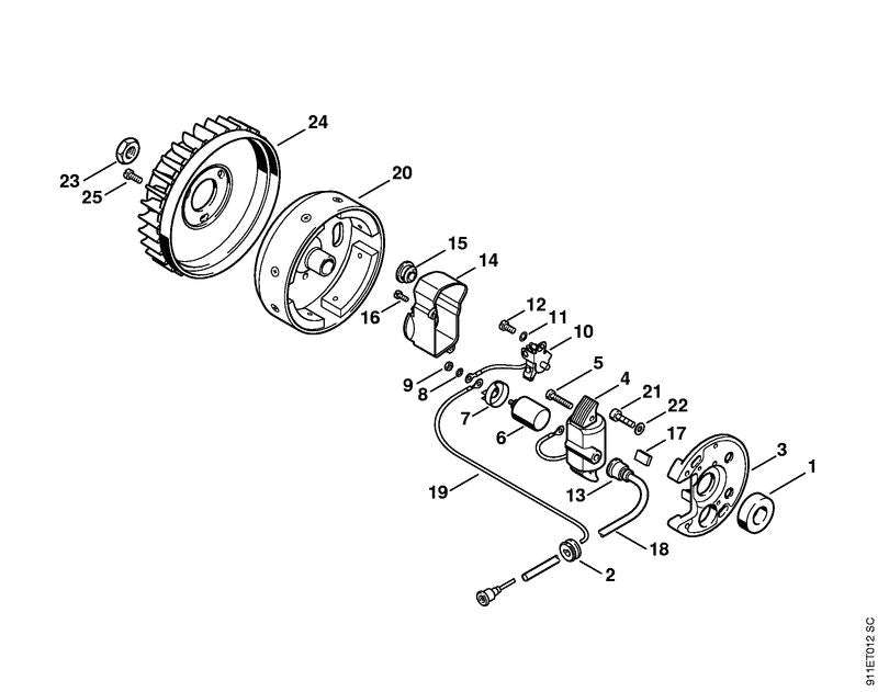 STIHL 1108-404-3200 Ontstekingsspoel positie 4 technische tekening