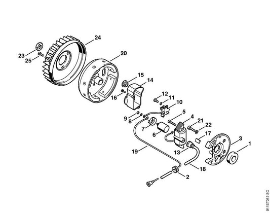 STIHL 1108-404-3200 Ontstekingsspoel positie 4 technische tekening