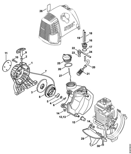 STIHL 4313-967-1504 Typeplaatje BT 130 positie 11 technische tekening