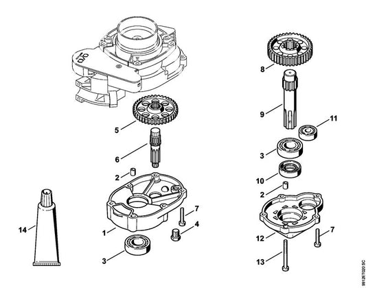 STIHL 4313-642-0103 Tandwiel positie 5 technische tekening