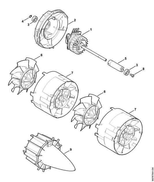 STIHL 4853-761-0100 Schoepenwiel positie 6 technische tekening