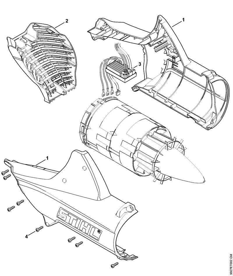 STIHL 4853-706-8000 Beschermrooster positie 2 technische tekening