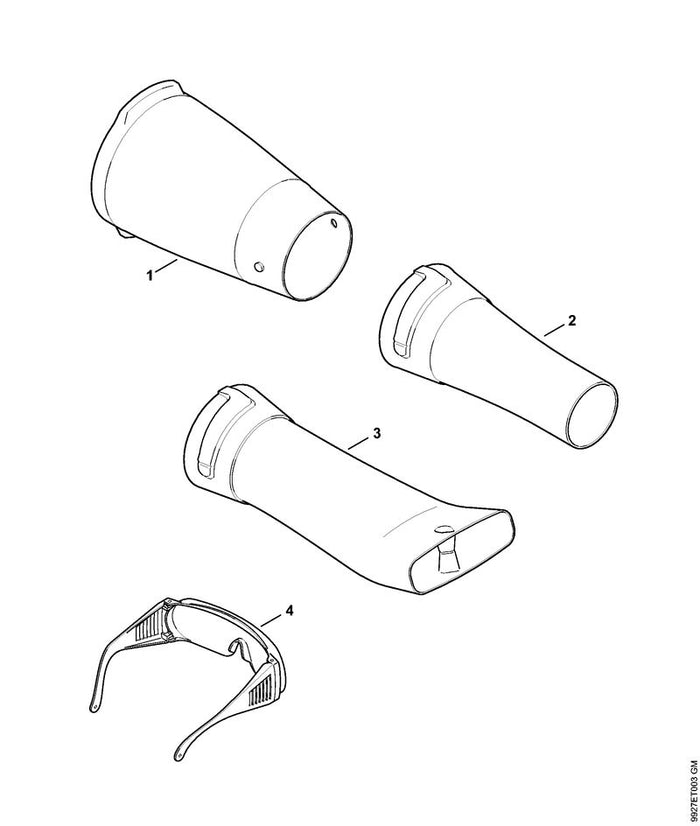 STIHL 4606-701-5400 Blaaspijp positie 1 technische tekening