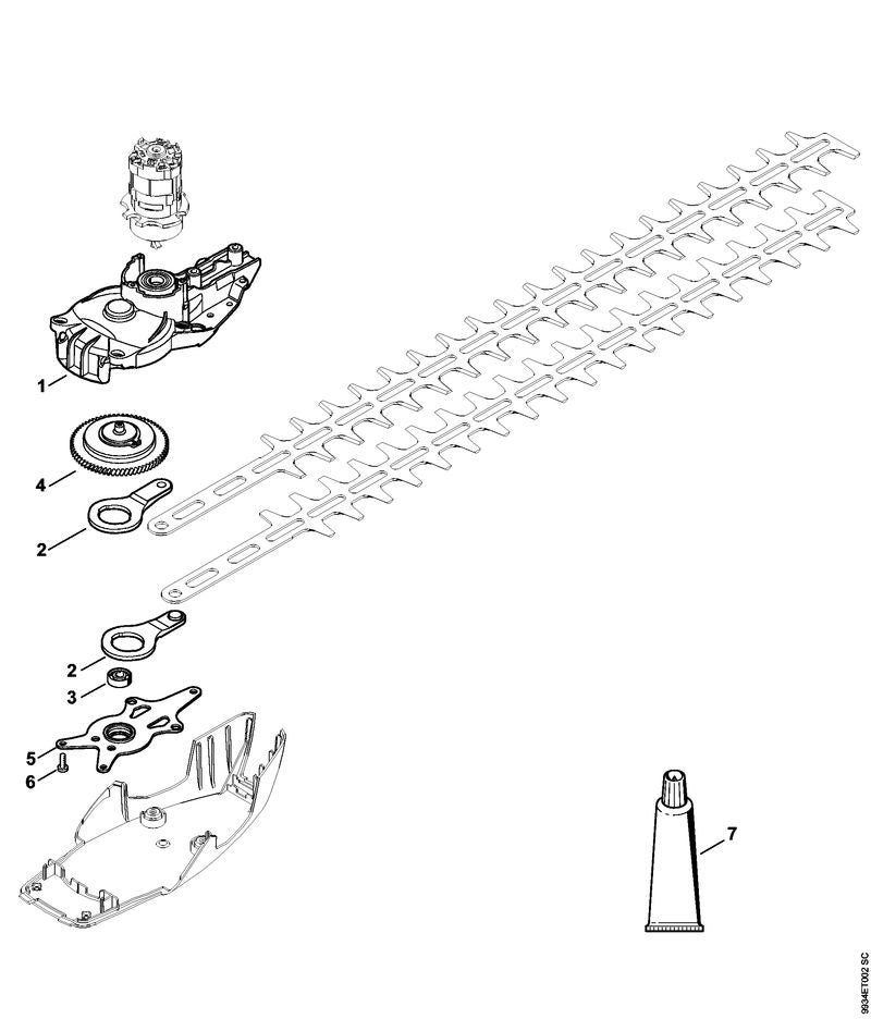 STIHL 4851-640-0501 Aandrijfhuis positie 1 technische tekening