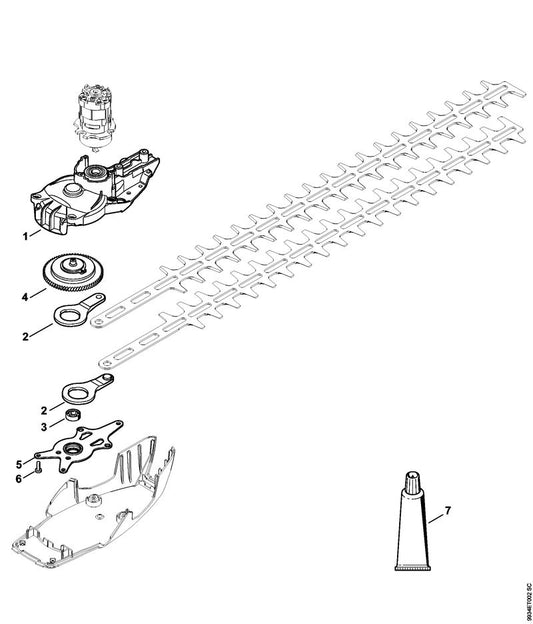 STIHL 4851-640-0501 Aandrijfhuis positie 1 technische tekening