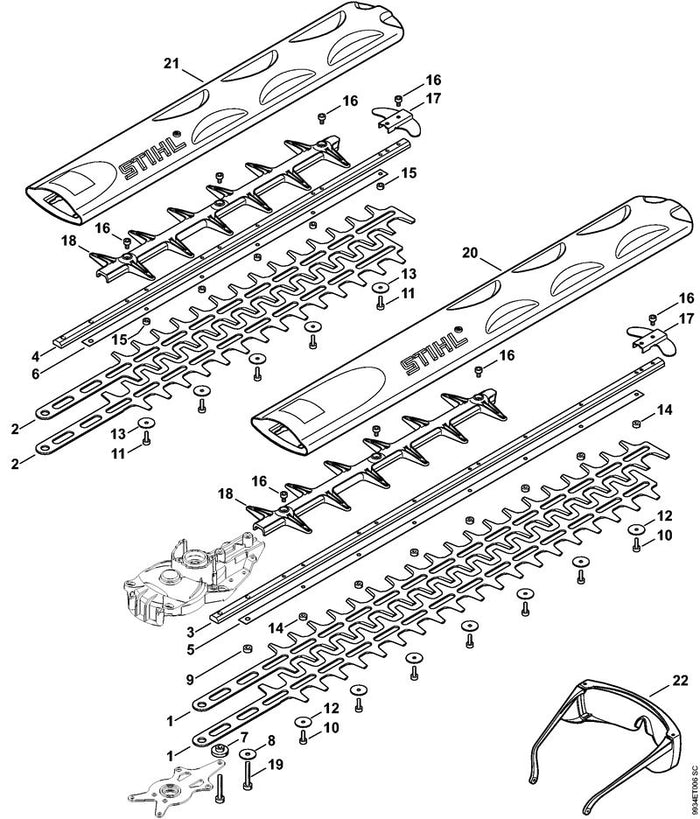 STIHL 4851-648-6700 Glijstuk positie 14 technische tekening
