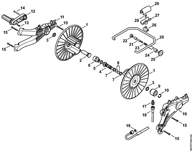 STIHL 4780-007-1006 Set bevestigingsonderdelen positie -1 technische tekening