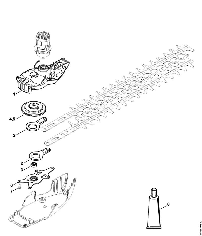STIHL 4851-640-0103 Aandrijfkop positie -1 technische tekening