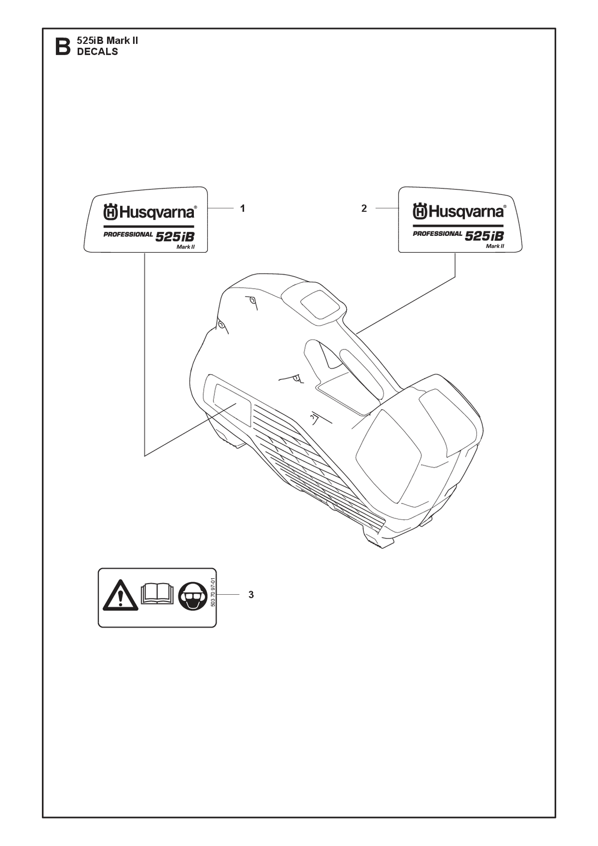 Husqvarna 529633802 onderdelentekening - positie 1