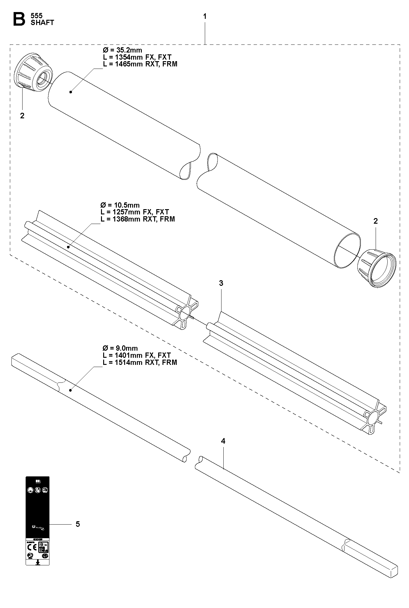 Husqvarna 502259403 onderdelentekening - positie 1