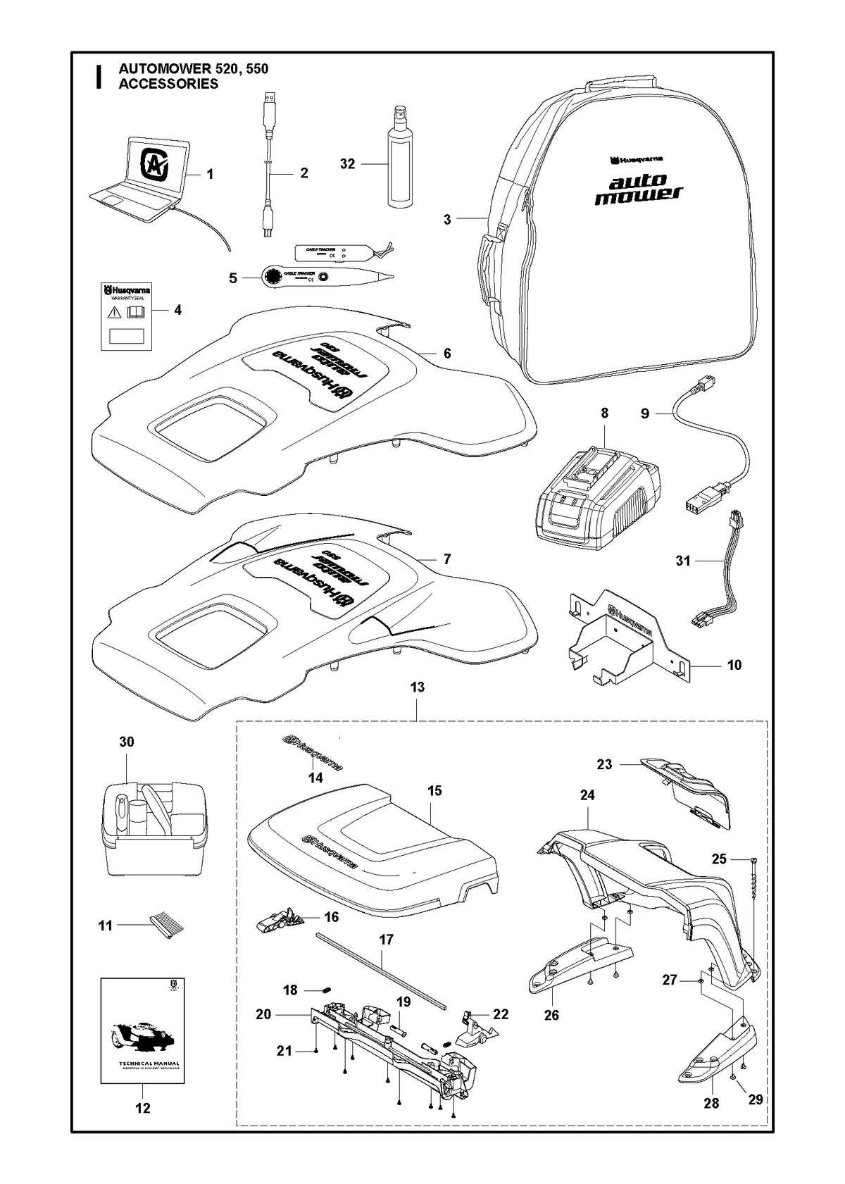Husqvarna 586885801 onderdelentekening - positie 15