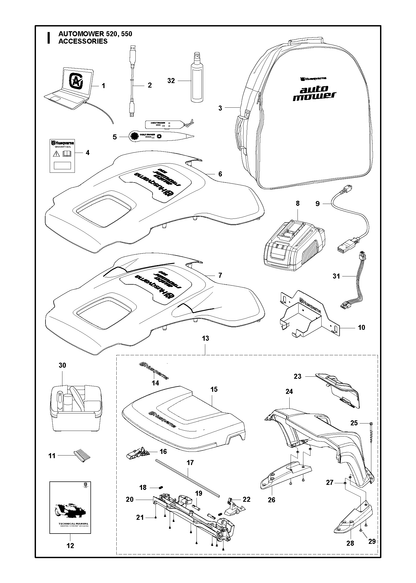 Husqvarna 586885801 onderdelentekening - positie 15