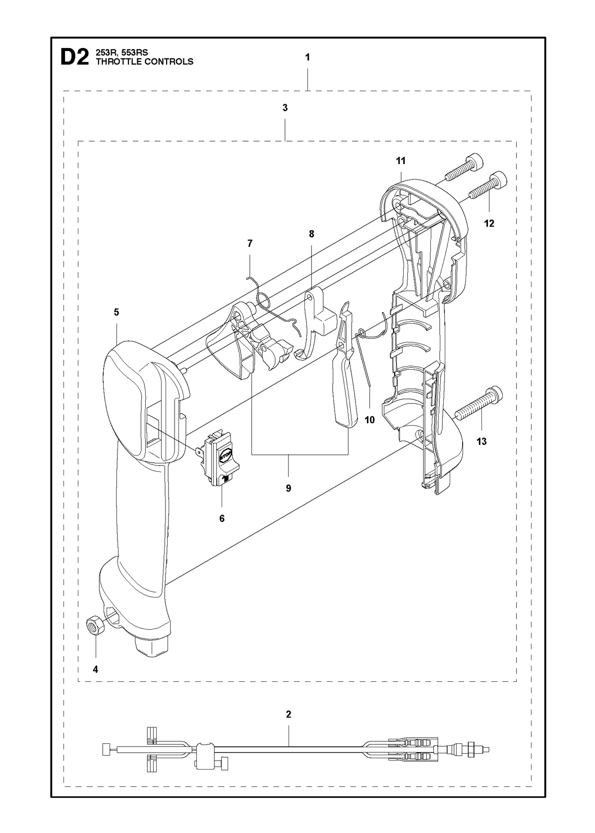 Husqvarna 522520706 onderdelentekening - positie 1