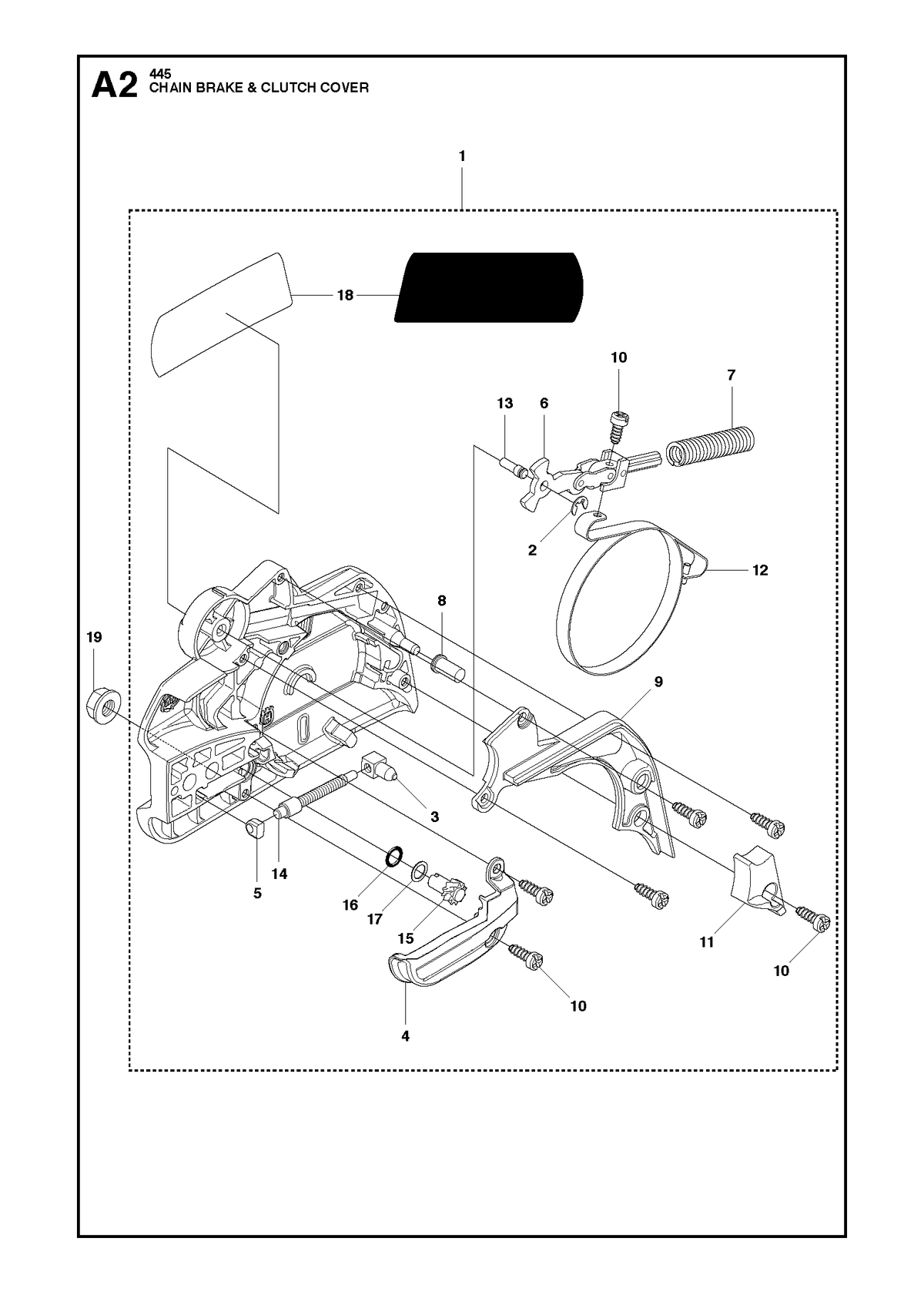 Husqvarna 544097907 onderdelentekening - positie 1