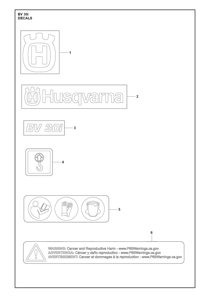 Husqvarna 599866301 onderdelentekening - positie 2