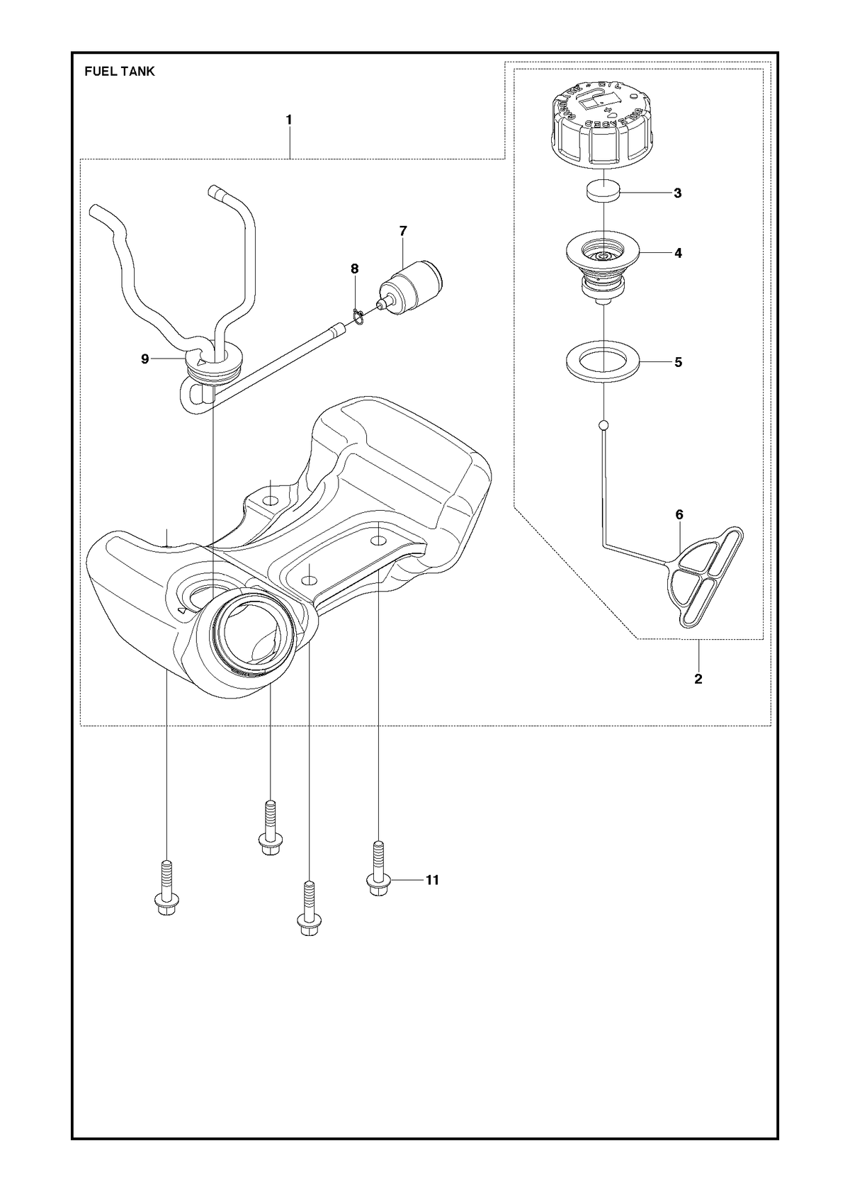 Husqvarna 577509803 onderdelentekening - positie 1