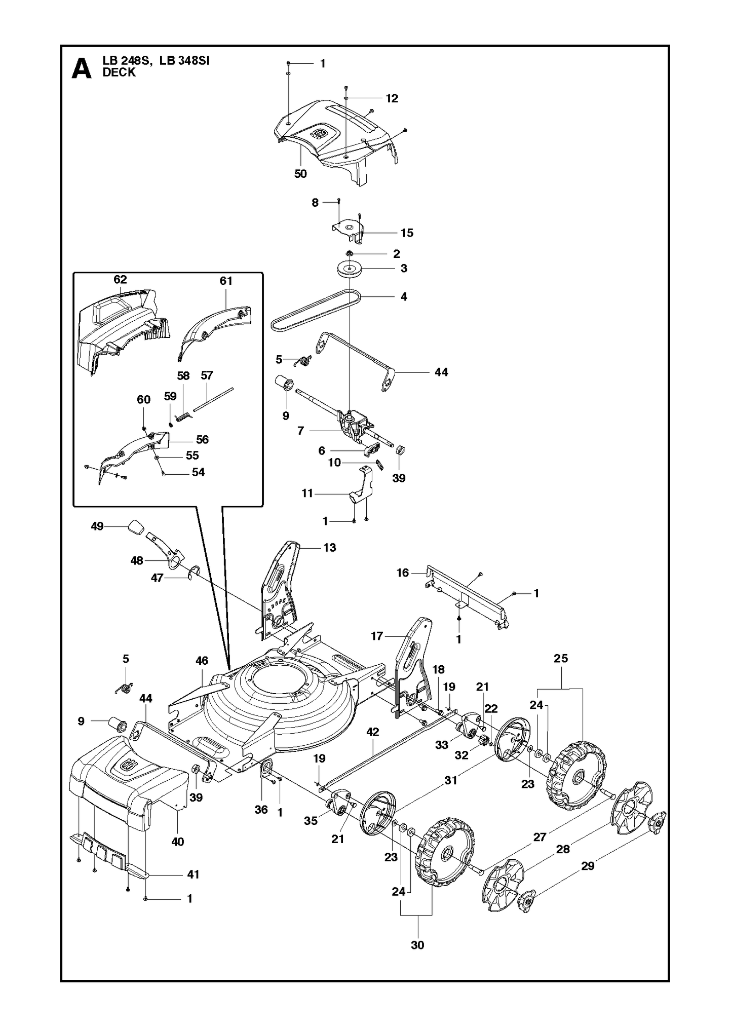 Husqvarna 504584501 onderdelentekening - positie 61