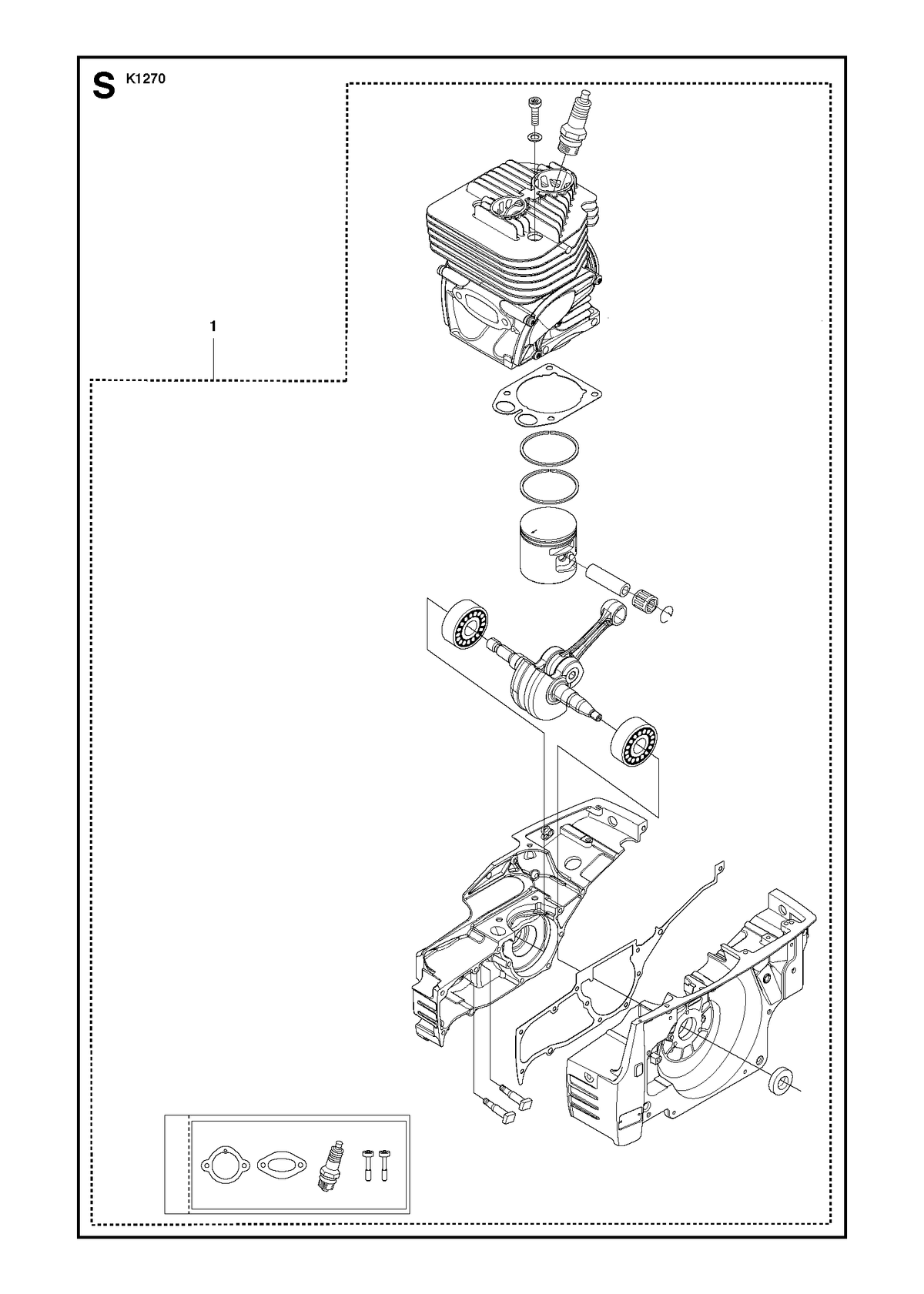 Husqvarna 582415003 onderdelentekening - positie 1