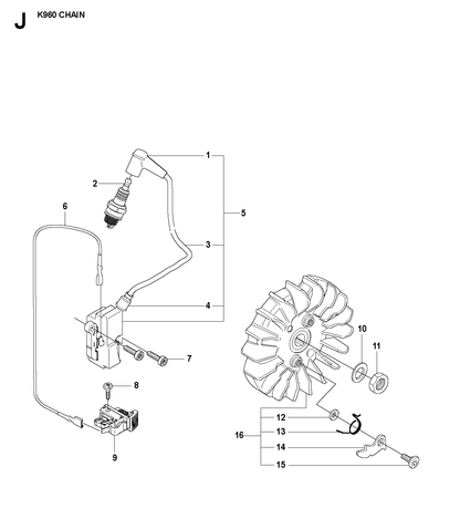 Husqvarna 506272702 onderdelentekening - positie 16