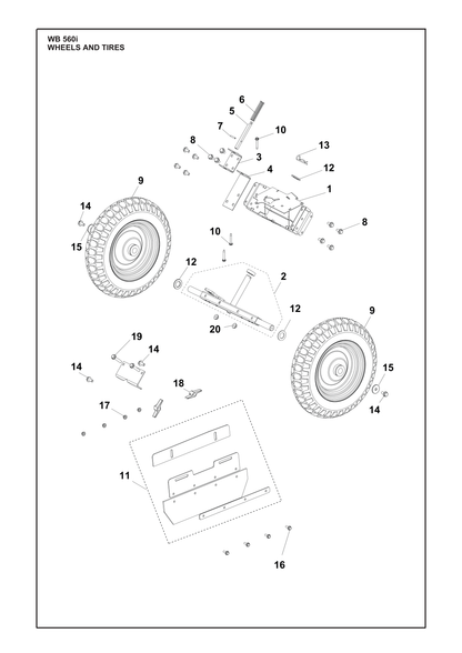 Husqvarna 519653434 onderdelentekening - positie 12