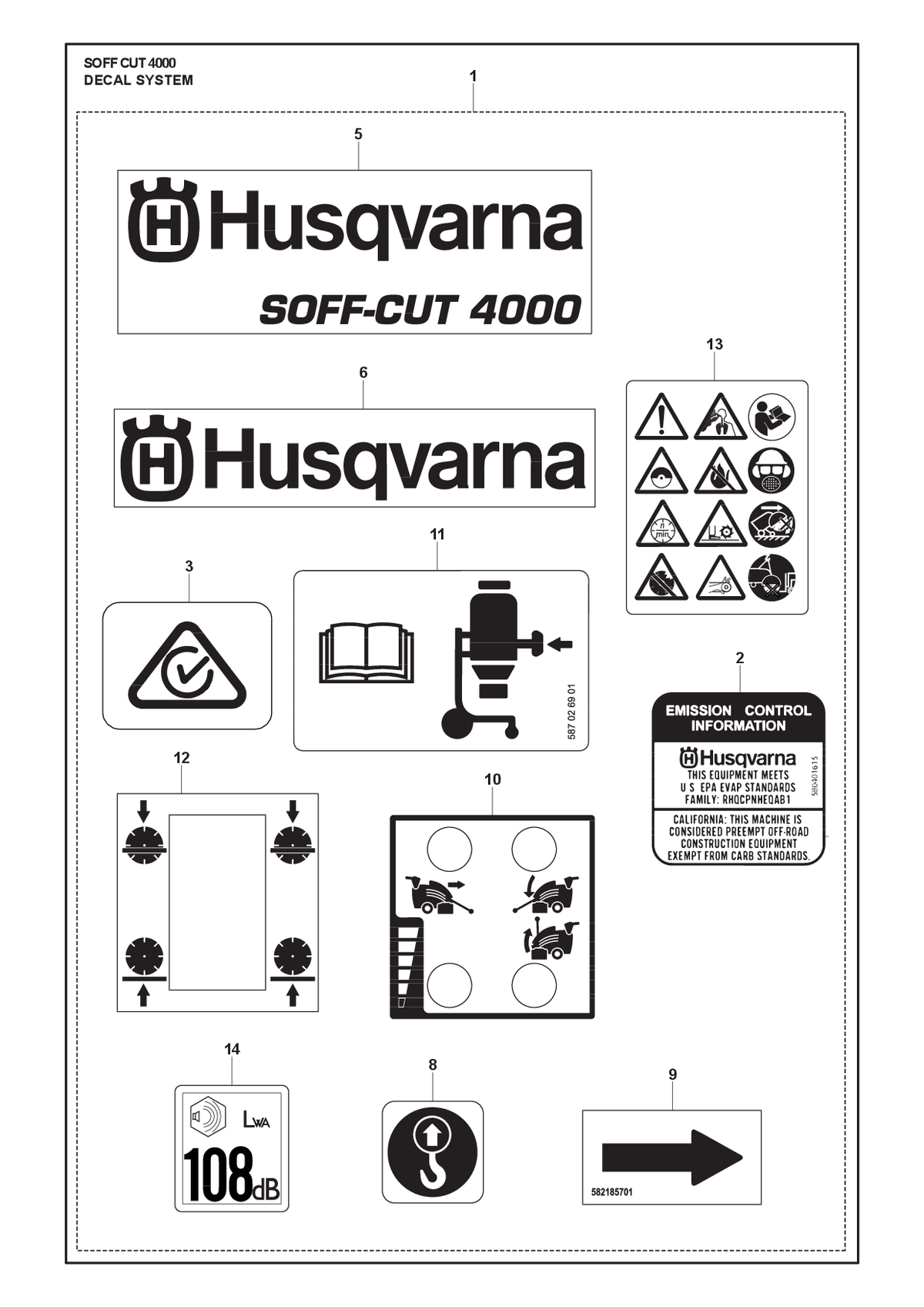 Husqvarna 582185701 onderdelentekening - positie 9