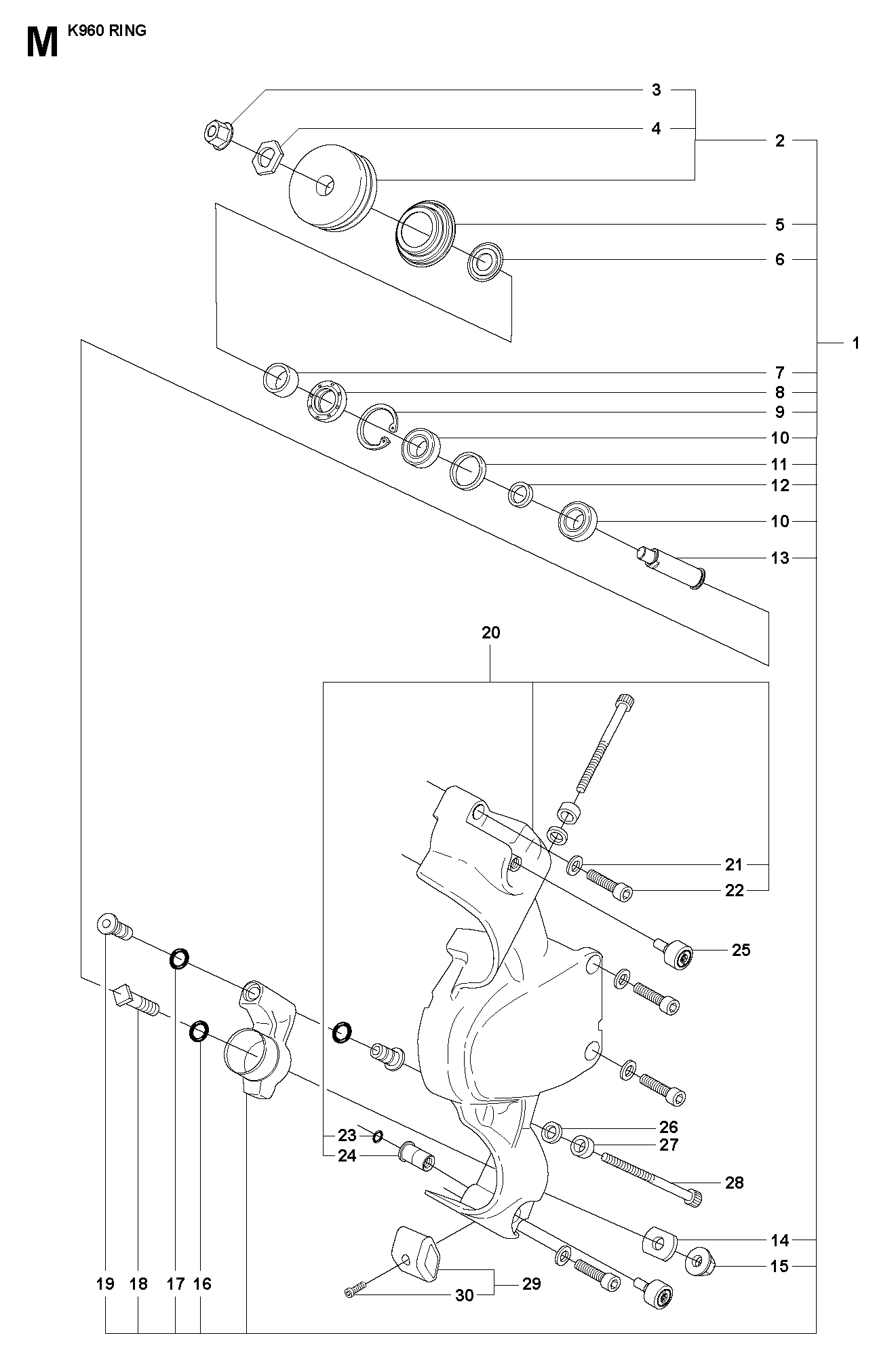 Husqvarna 506280305 onderdelentekening - positie 20
