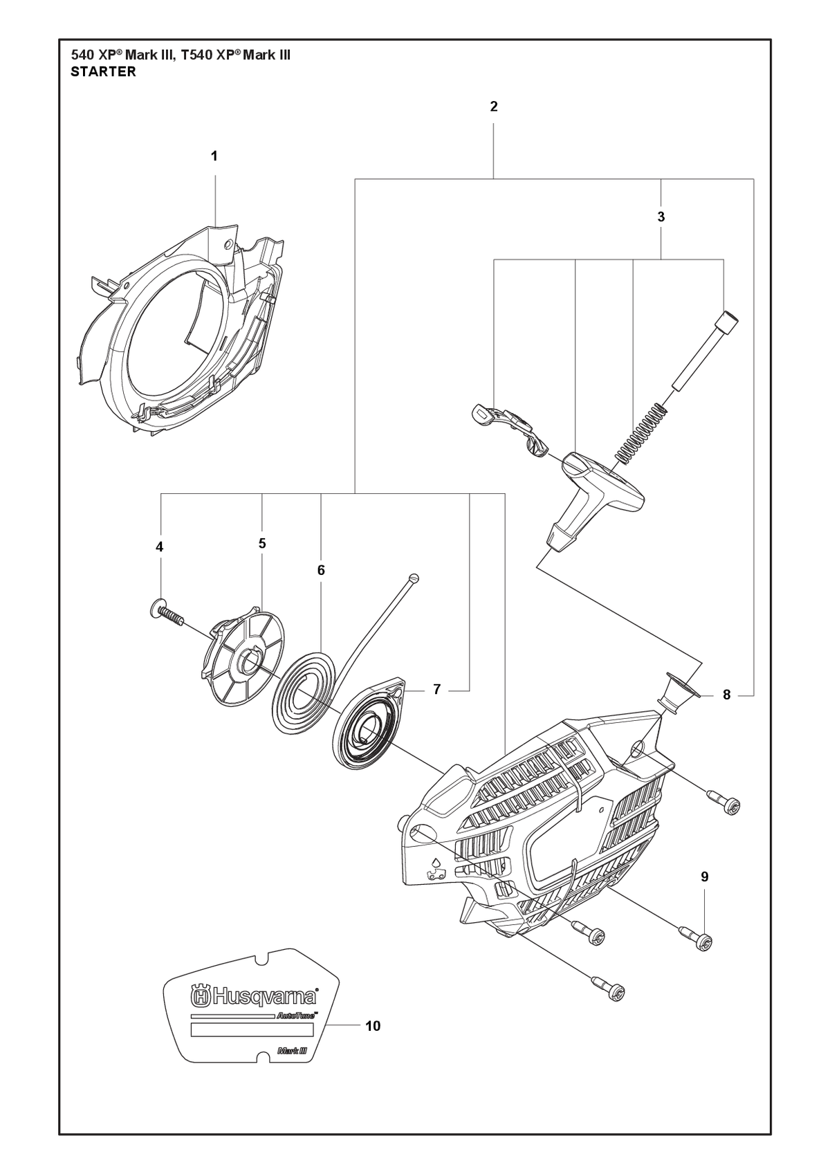 Husqvarna 534995901 onderdelentekening - positie 9