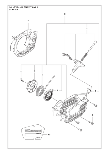 Husqvarna 534995901 onderdelentekening - positie 9