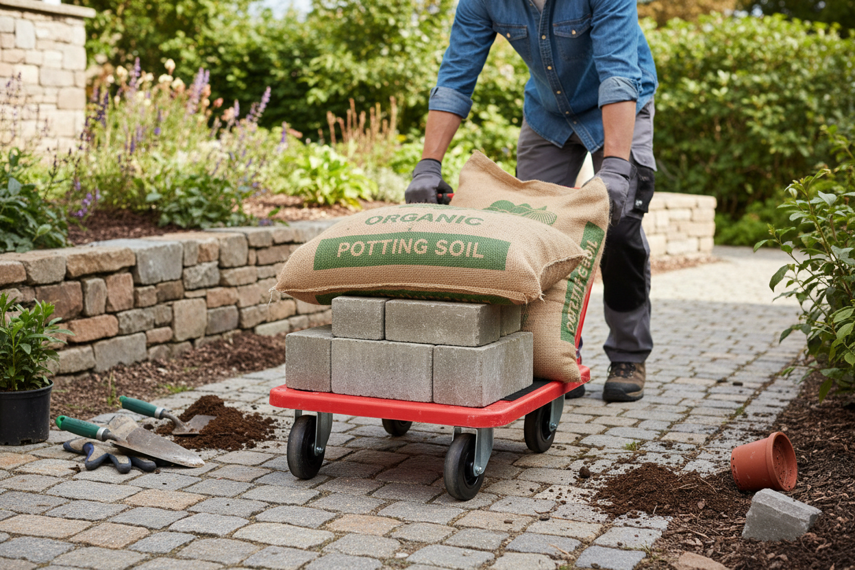 Altrad Fort PLPP01 Allround Plateauwagen - 4 Rubberen Zwenkwielen