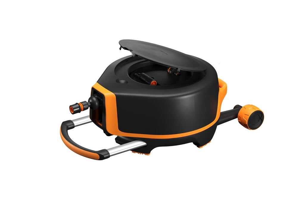 Fiskars Automatische Slanghaspel XL met wielen incl. 20m tuinslang-keizers.nu