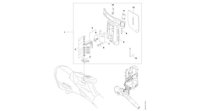 STIHL 9572-930-0195 Sterhandgreep DIN6335-L25x10 positie 6 technische tekening
