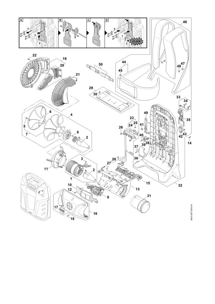 STIHL BA037084700 Verbindingspijp positie 31 technische tekening
