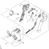 STIHL BA077901300 Bedieningshandgreep positie 1 technische tekening