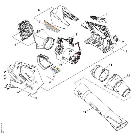 STIHL BA087700800 Inlaatconus positie 8 technische tekening