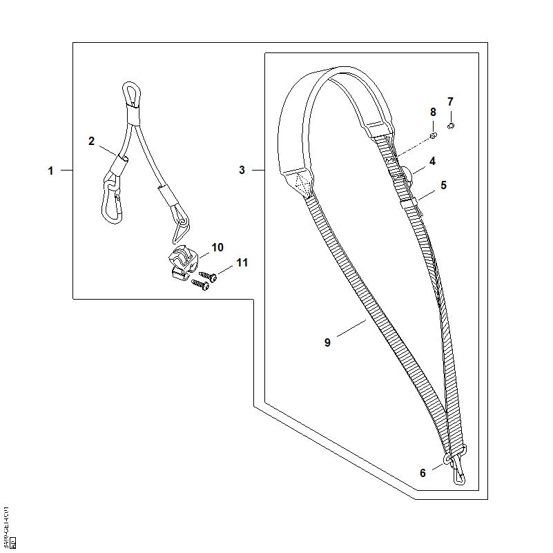 STIHL BA067188200 Haak positie 10 technische tekening