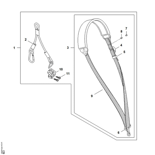 STIHL BA067188200 Haak positie 10 technische tekening