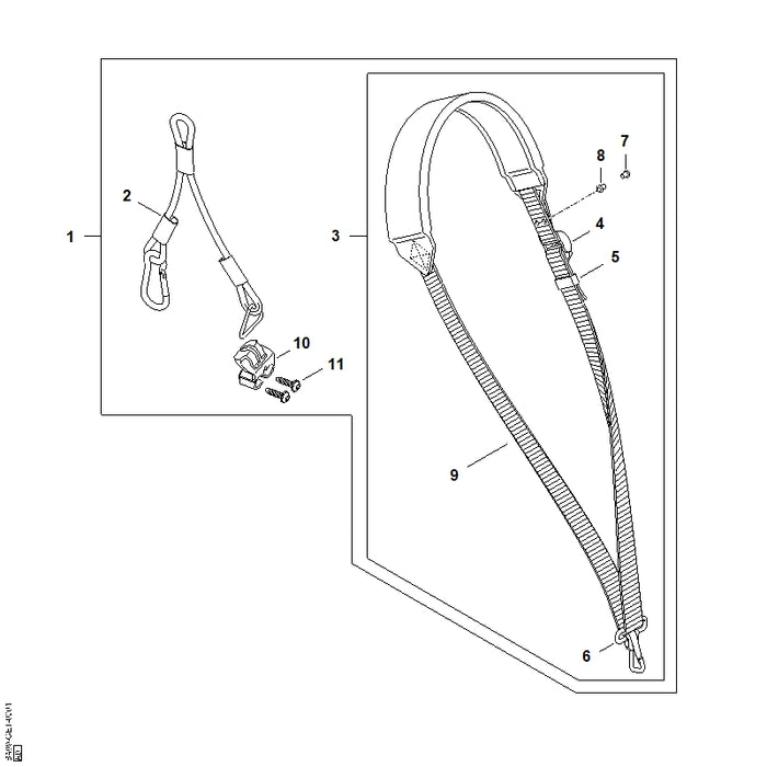 STIHL BA067188200 Haak positie 10 technische tekening