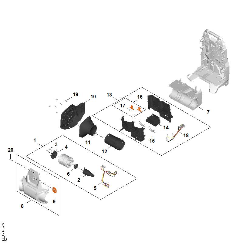 STIHL BA117084700 Verbindingspijp positie 12 technische tekening