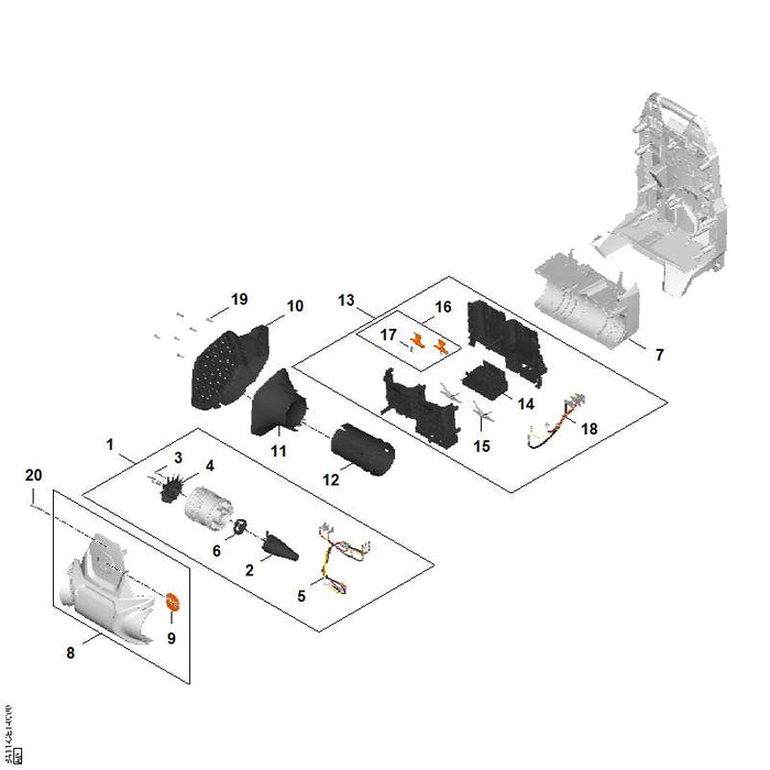 STIHL BA117084700 Verbindingspijp positie 12 technische tekening