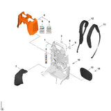 STIHL BA117207610 Beschermplaat positie 7 technische tekening