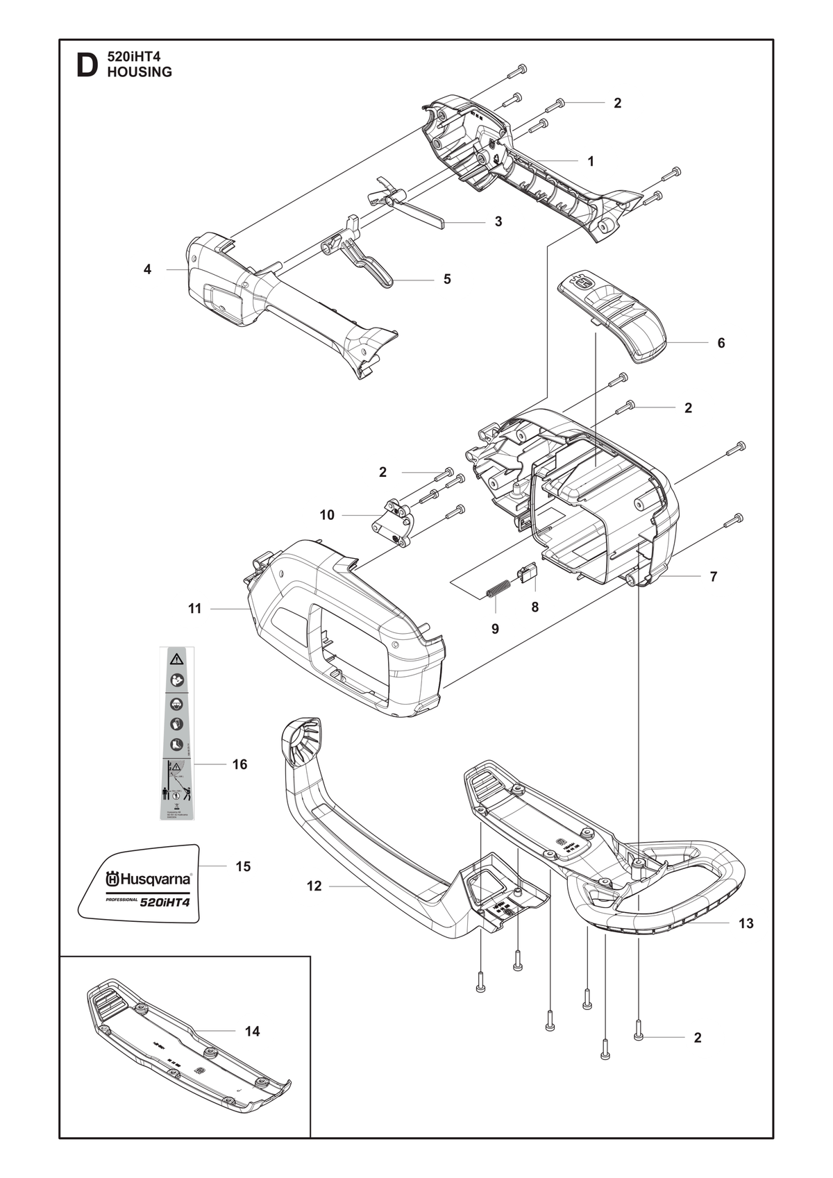 Husqvarna 588602809 onderdelentekening - positie 15