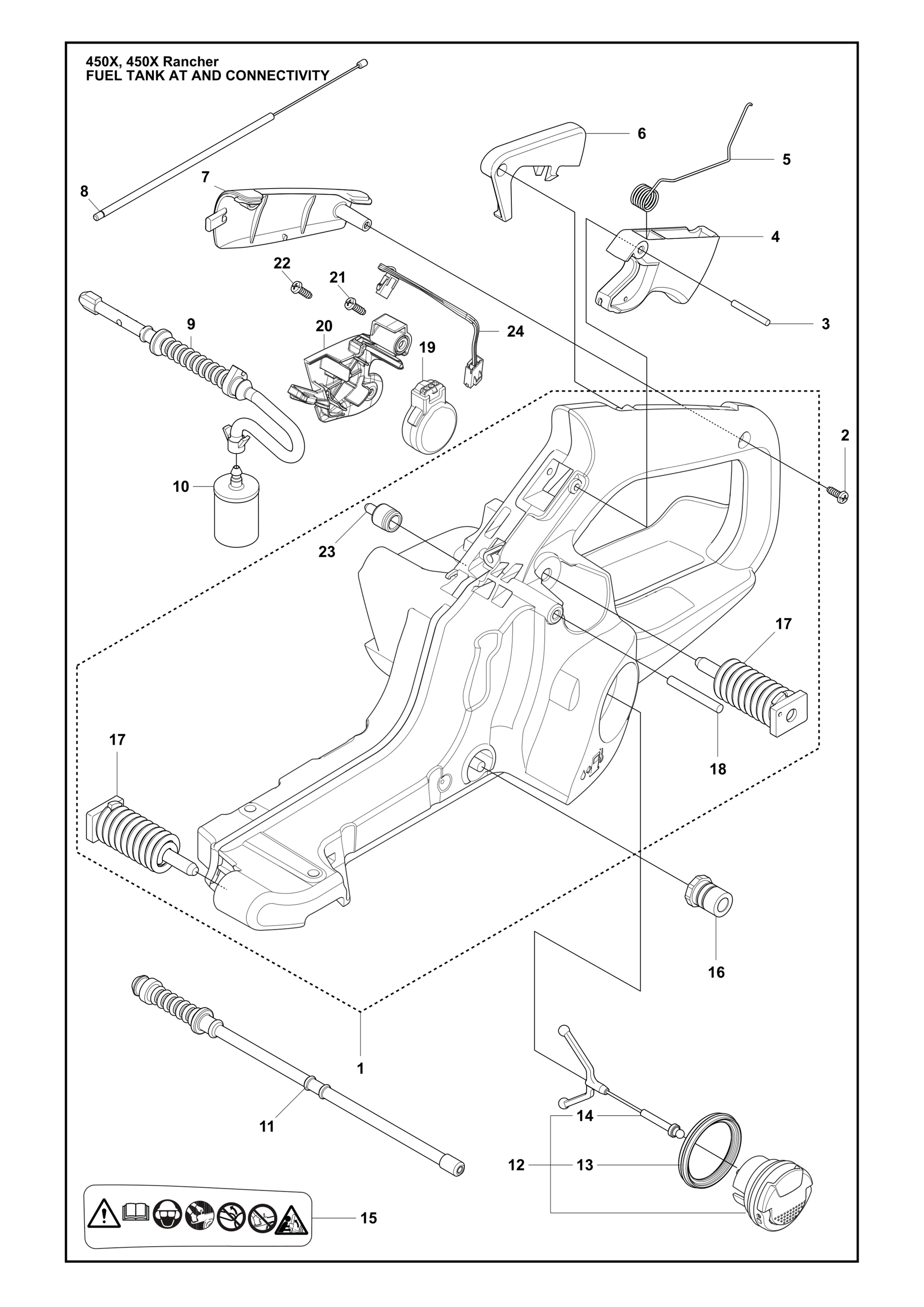 Husqvarna 503217072 onderdelentekening - positie 22