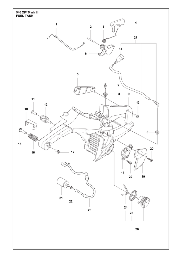 Husqvarna 599820601 onderdelentekening - positie 1