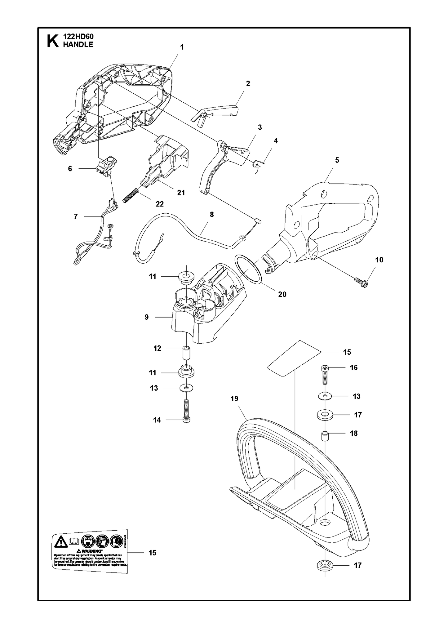 Husqvarna 504089301 onderdelentekening - positie 1